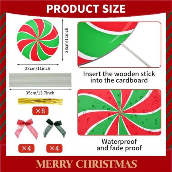 8 Pieces Christmas Decorations Outdoor Yard Garden Porch Sign - Large Corrugated - Picture 2 of 7